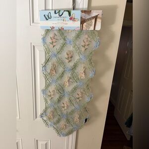 Cynthia Rowley Easter Embroidered Decorative Table Runner with Bunnies & Floral